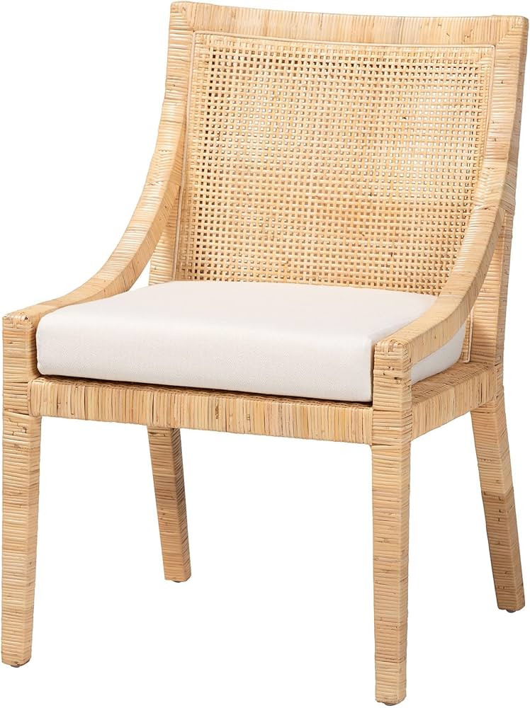 Bali & pari Alexis Natural Rattan Dining Chair - Handcrafted Wingback Accent Chair with Woven Bac... | Amazon (US)