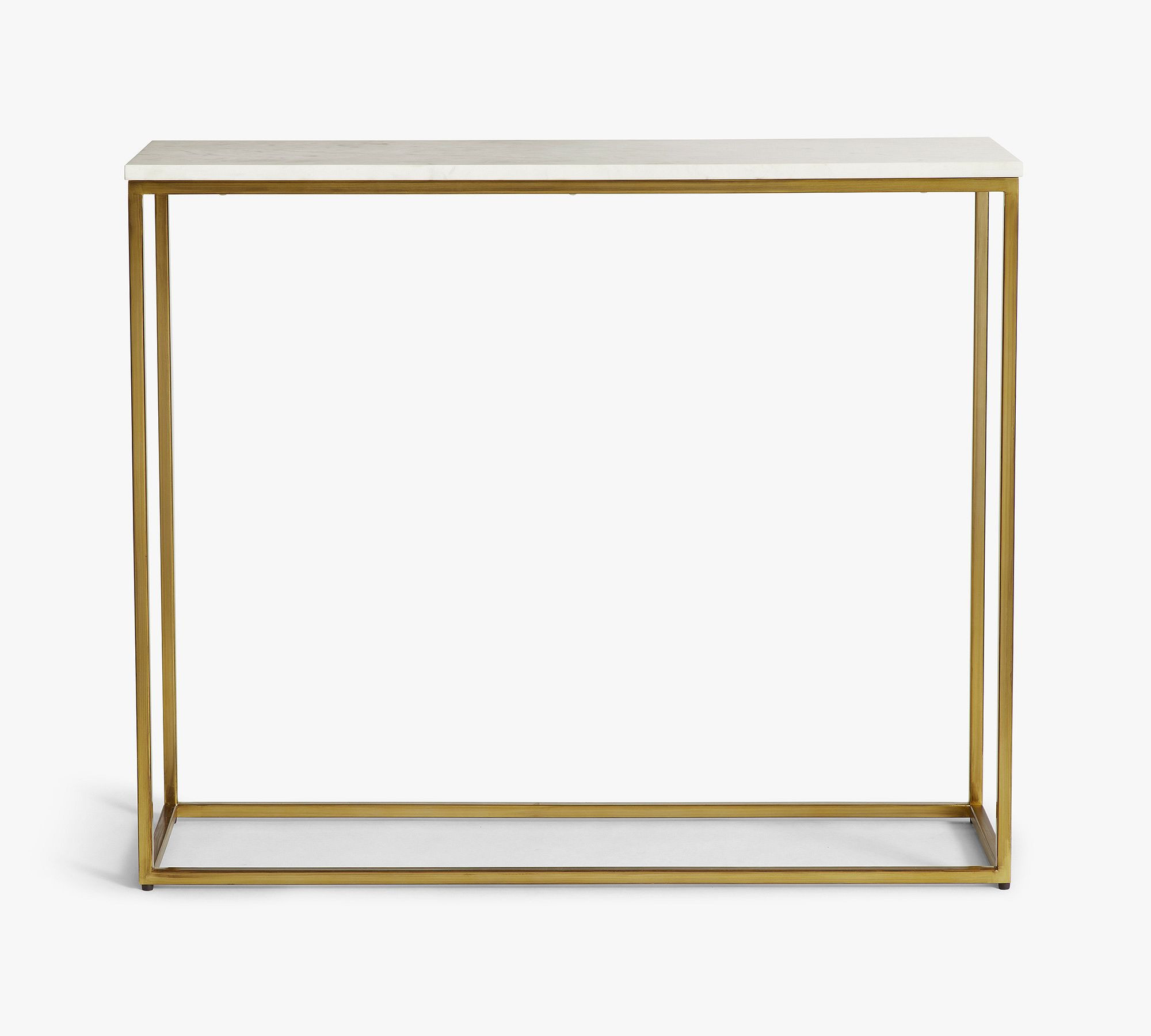 Delaney Marble 36"" Console Table, Brass | Pottery Barn (US)