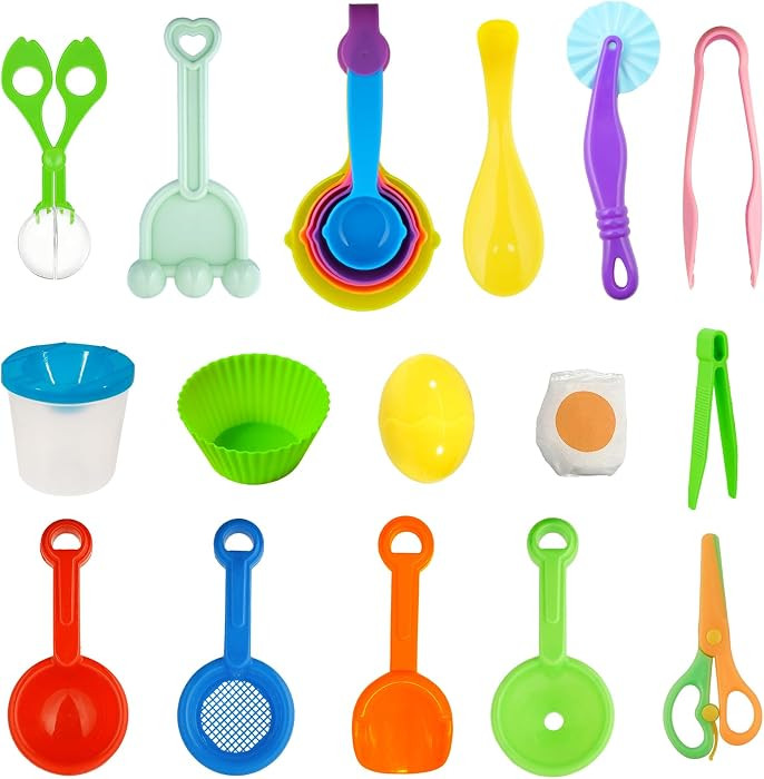Hiawbon 20 PCS Sensory Bin Tools, Sensory Sand Tools Set, Sensory Bin Filler, Fine Motor Toys Han... | Amazon (US)