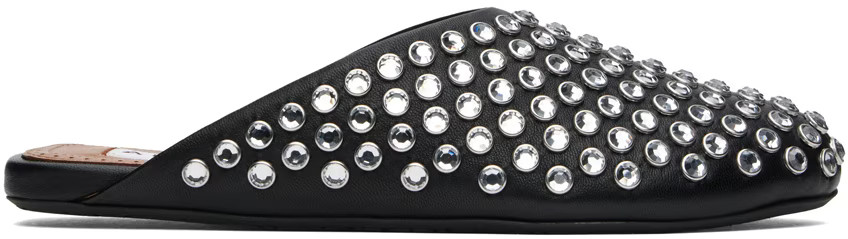 Black Strass Lambskin Mules | SSENSE