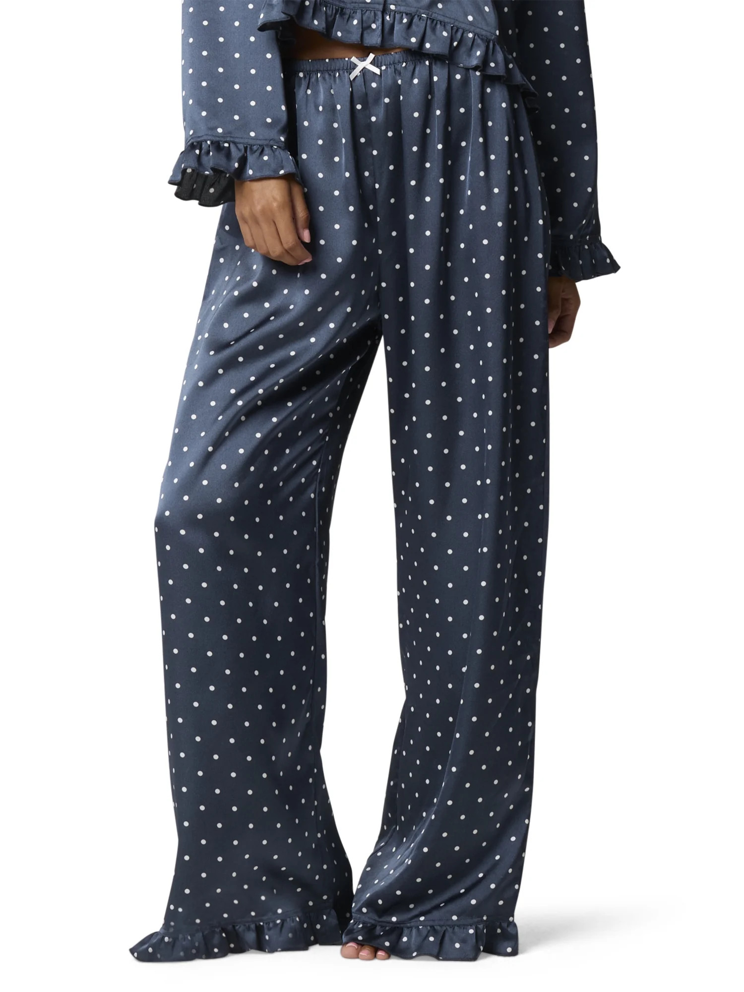 Mills by Millie Bobby Brown Women's Sleep Satin Woven Pant with Ruffle, Sizes XS-XXXL | Walmart (US)