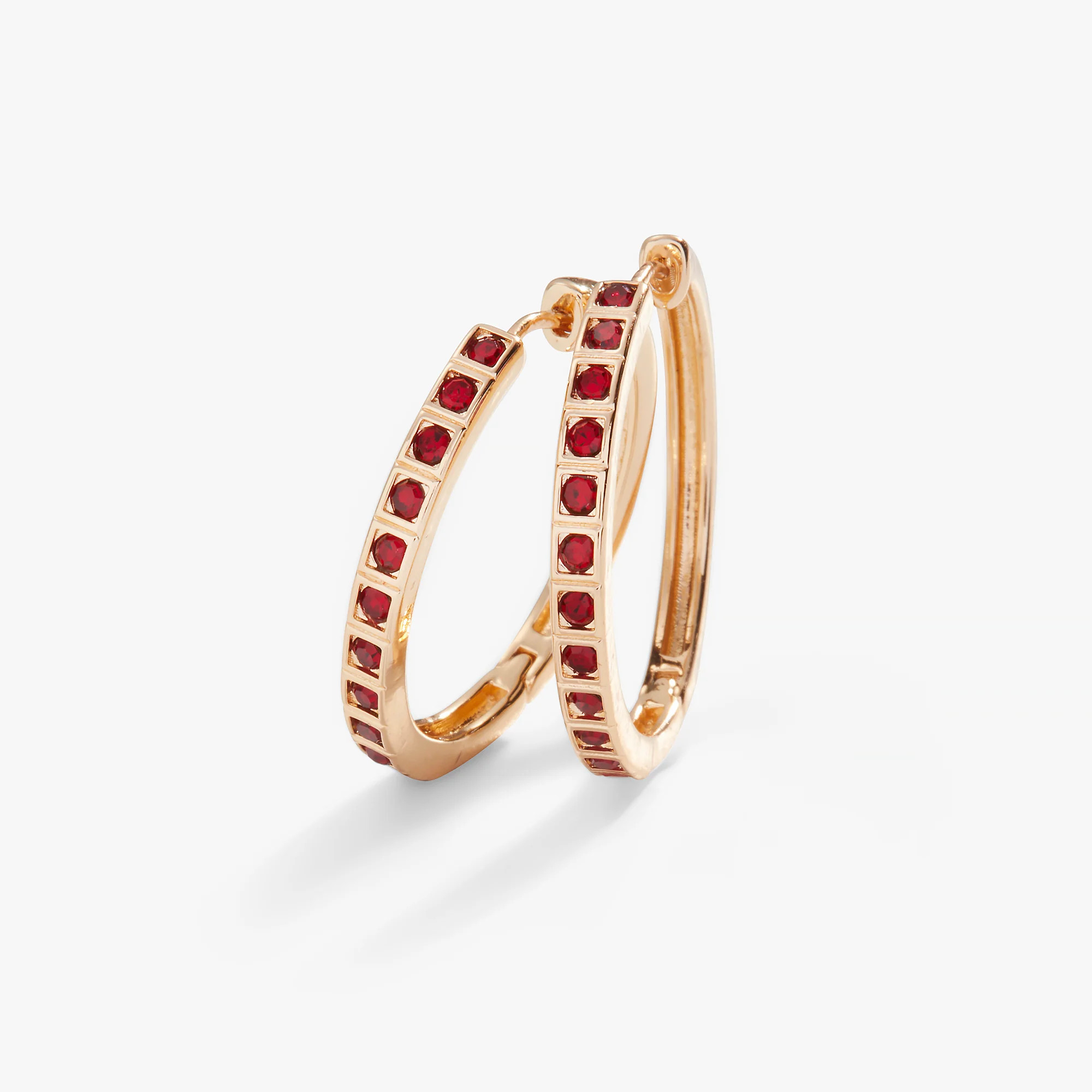 Crystal Medium Hoop Earrings, Ruby | Alex and Ani | Alex and Ani