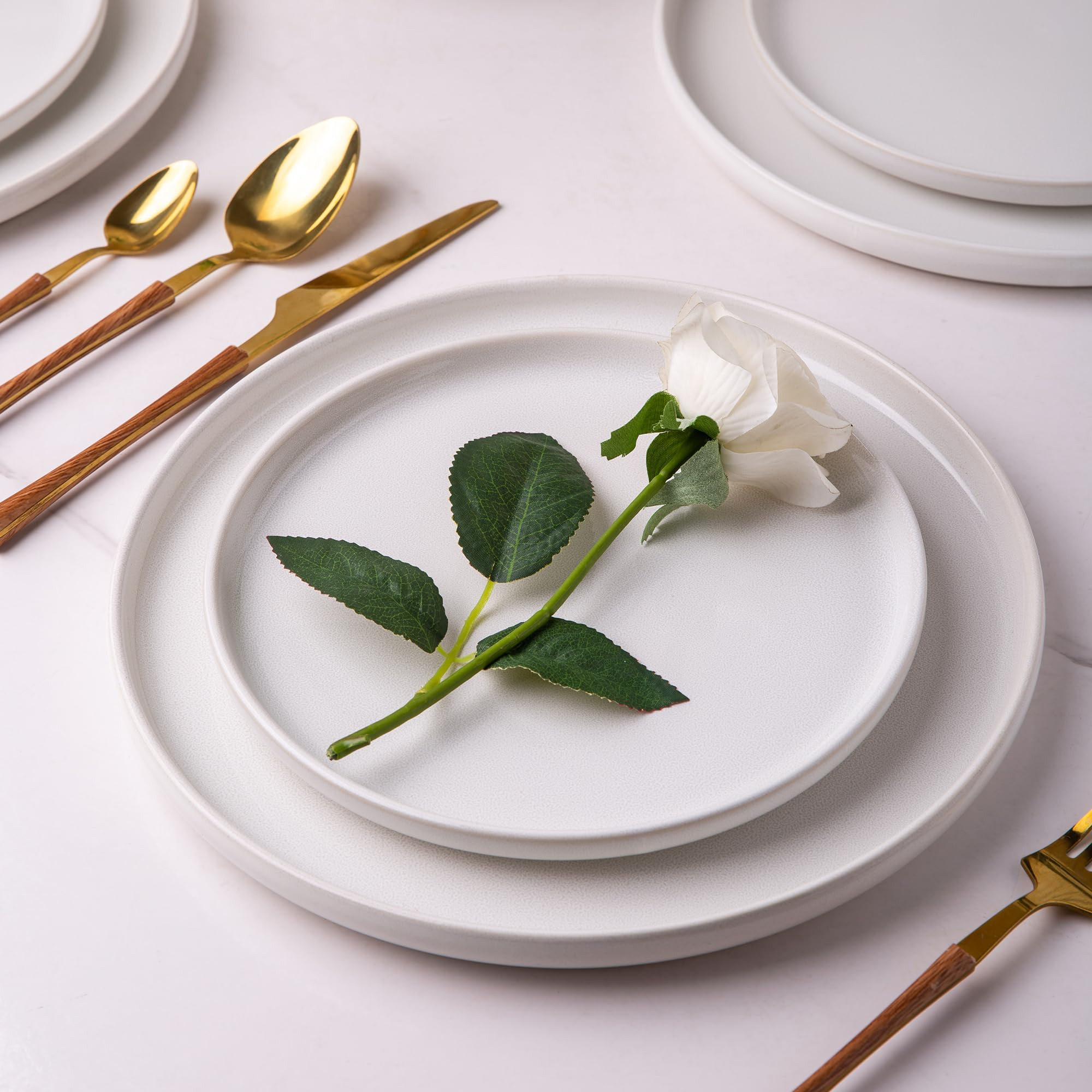 AmorArc Stoneware Dinnerware Sets,Round Reactive Glaze Ceramic Plates and Bowls Sets,Highly Chip ... | Amazon (US)