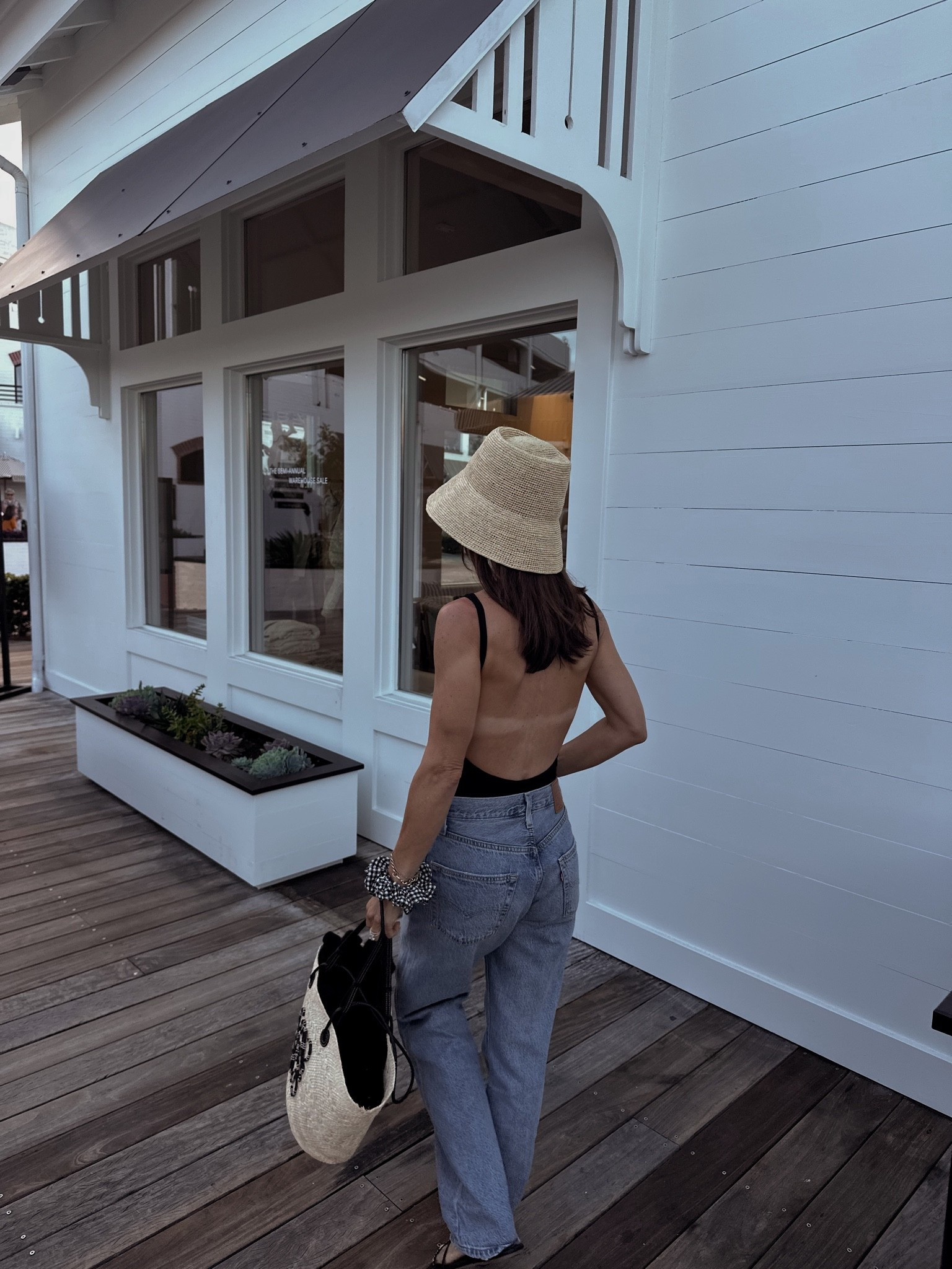Date night on the water 
Low back bodysuit, if you have a long torso size up. 
I went up a size in the jeans for a relaxed fit

#LTKOver40