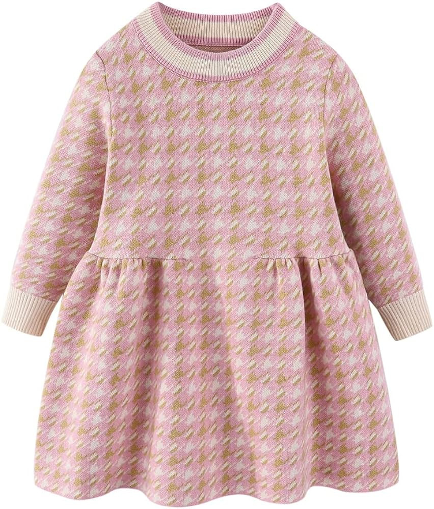 Mud Kingdom Little Girls Sweater Dress School Cute Bow | Amazon (US)