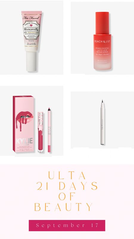 21 Days of Ulta Beauty deals! 
September 17💄 #ulta #beauty #skincare #sale #makeup #beautysteals #ultabeauty 

#LTKsalealert #LTKSale #LTKbeauty