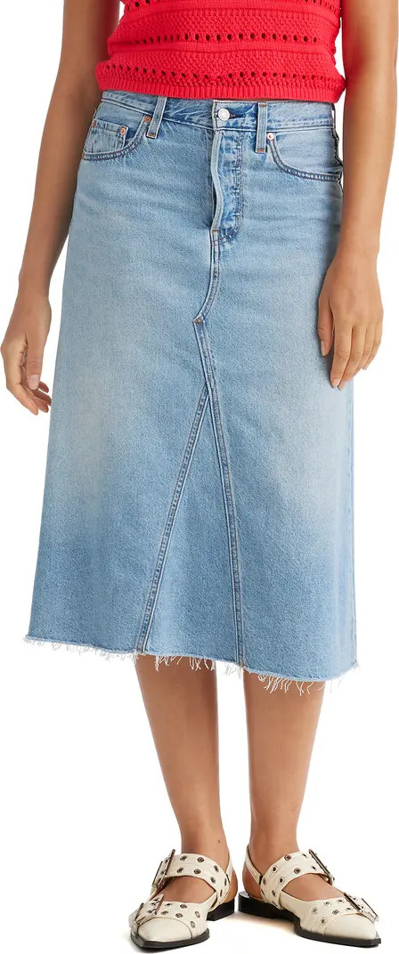 Levi's® High Waist Decon Denim Midi Skirt | Nordstrom | Nordstrom