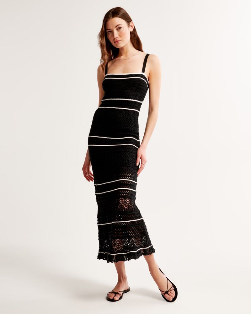 Crochet-Style Maxi Dress | Abercrombie & Fitch (US)