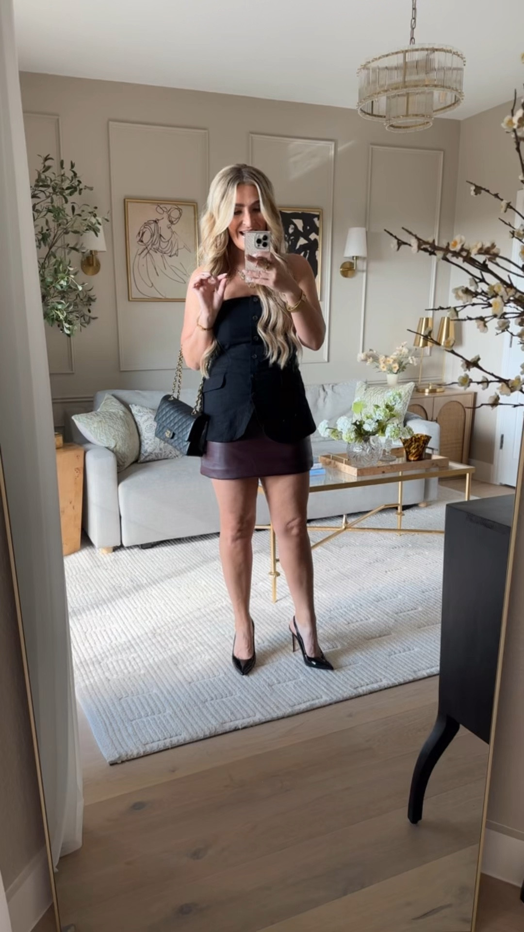 Target burgundy faux leather skirt! Size up one! Sling back pumps TTS and so comfortable! Jewelry is Amazon!

old money outfit, quiet luxury, fall trends 

#LTKStyleTip #LTKFindsUnder50 #LTKFindsUnder100