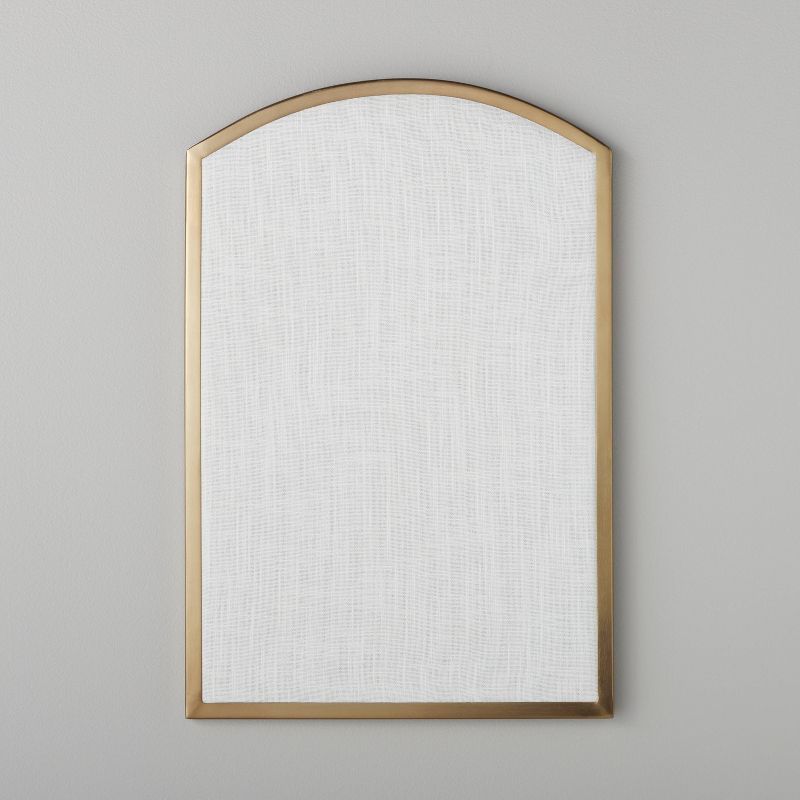 Arched 16&#34;x24&#34; Fabric Bulletin Board Brass - Hearth &#38; Hand&#8482; with Magnolia | Target