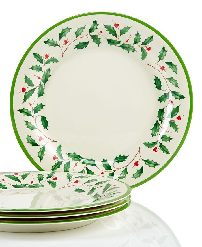 Lenox Holiday 4-piece Melamine Dinner Plate Set & Reviews - Home - Macy's | Macys (US)