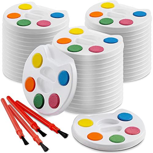 Mini Watercolor Kids Paint Set - (Bulk Pack of 24) - 5 Water Color Paints, Palette Tray and Painting | Amazon (US)