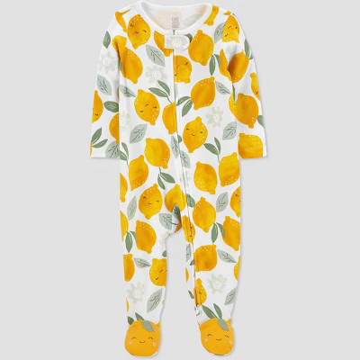 Baby Girls' Lemon Footed Pajama - Just One You® made by carter's Gold Newborn | Target