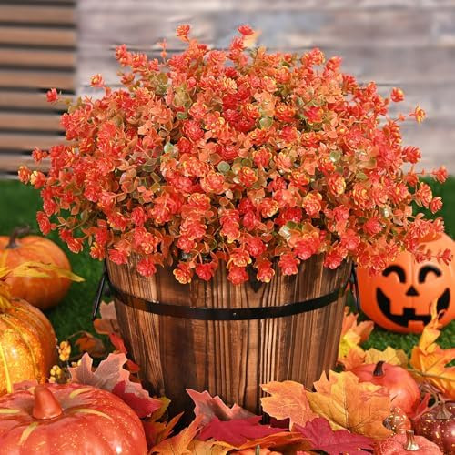 Fall Decor Fake Mums - 12 Bundles UV Resistant Artificial Flowers for Outdoors, Faux Mums for Out... | Amazon (US)