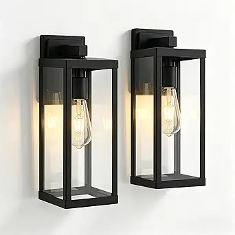 JOKAONOTL Black Outside Lights for House 15" H Outdoor Wall Sconce Waterproof Large Exterior Ligh... | Amazon (US)