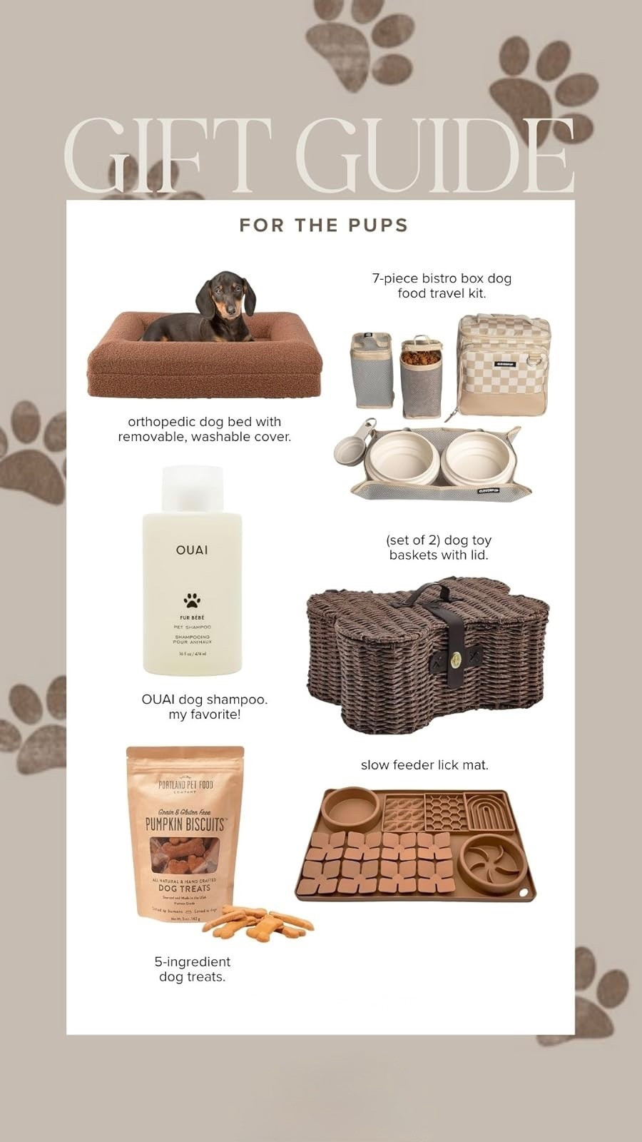Gift Guide for Dog Lovers 🐶 Aesthetic Dog Gift Ideas + Everyday Essentials for Your Pup 🤎 Spoil your pup with these stylish and practical finds featuring cozy dog beds, chic travel kits, grooming essentials, and interactive toys. Perfect for pet parents, new dog owners, or treating your furry best friend, these picks combine function with a clean, elevated aesthetic. Save this for dog gift ideas, pet essentials, and must-have finds for your pup. #doglovers #doggiftideas #petessentials #dogmom #amazonfinds #petinspo #dogproducts #giftguide

#LTKmomlife #LTKSaleAlert #LTKMothersDay