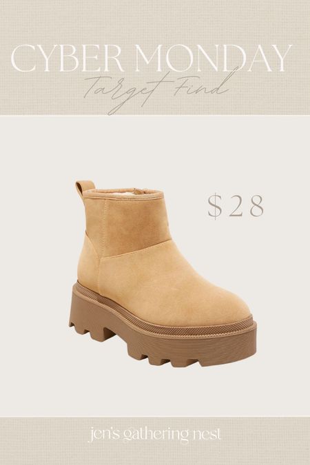 Target cyber Monday deal! These designer look for less winter boots are SO CUTE! and on sale for $28 #winterboots #uggs #boots #platformboots #targetfind 

#LTKshoecrush #LTKfindsunder50 #LTKCyberWeek