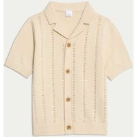 M&S Collection Boys Pure Cotton Knitted Cream Shirt (0-3 Yrs) - 12-18, Cream | Marks & Spencer (UK)