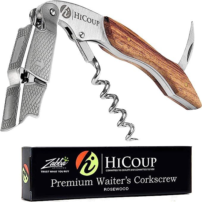 Hicoup Wine Opener - Professional Corkscrew Wine Bottle Opener w/ Foil Cutter - Manual Wine Key B... | Amazon (US)