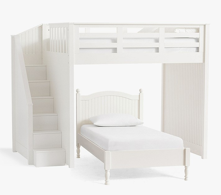 Catalina Stair Loft Bed & Lower Bed Set | Pottery Barn Kids