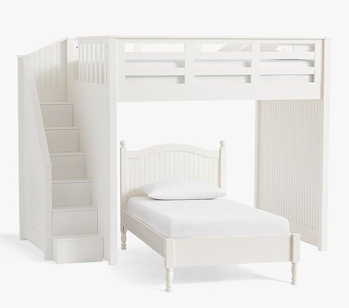 Catalina Stair Loft Bed & Lower Bed Set | Pottery Barn Kids