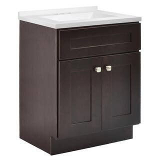 Brookings 25 in. Bathroom Vanity with Cultured Marble Vanity Top - Fully Assembled Bathroom Vanity with Sink, Espresso | The Home Depot