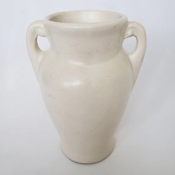 Very Early Vintage 1930/1940s USA Art Pottery Vase-Double Handle-Matte White | Etsy (US)