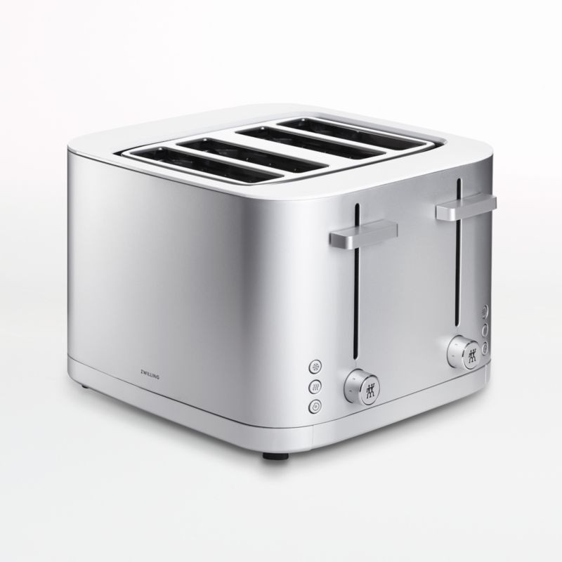 ZWILLING Enfinigy Silver 4-Slice Toaster + Reviews | Crate & Barrel | Crate & Barrel