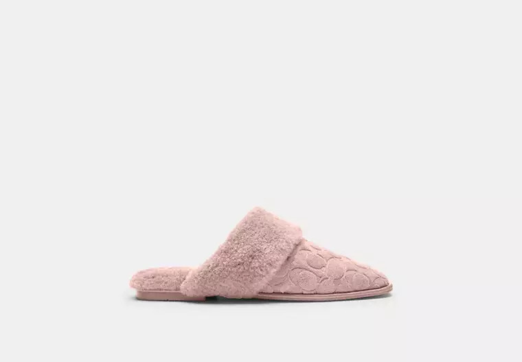 Sherpa Flat Mule In Signature Suede | Coach Outlet CA