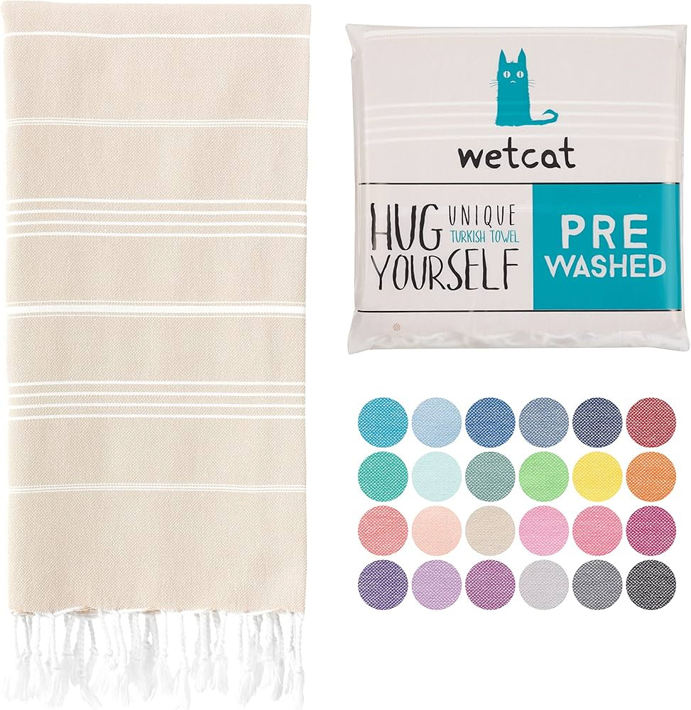 WETCAT Turkish Beach Towel Oversized 38x71 100% Cotton Sand Free Quick Dry Towel Extra Large Turk... | Amazon (US)