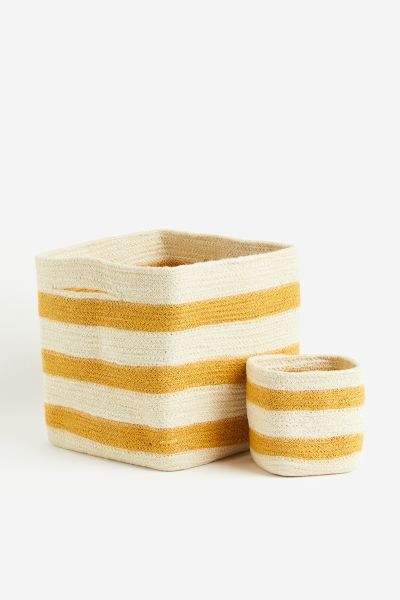 Jute storage basket - Yellow/Striped - Home All | H&M GB | H&M (UK, MY, IN, SG, PH, TW, HK)