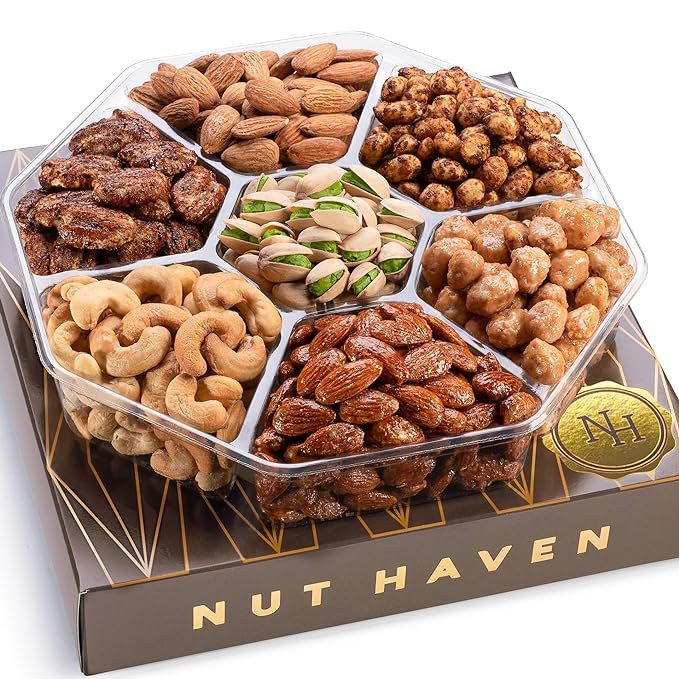Holiday Christmas Nuts Gift Basket - Assortment of Sweet & Roasted Salted Gourmet Nuts - Assorted... | Amazon (US)