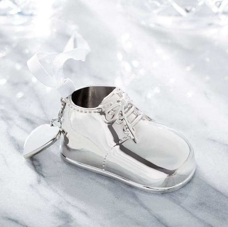 Engraved Silver Baby Bootie Metal Ornament, Christmas Gift, First Christmas, Baby Ornament, Chris... | Etsy (US)