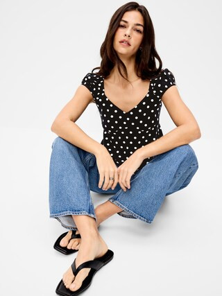 Fitted Cap-Sleeve Top | Old Navy (US)