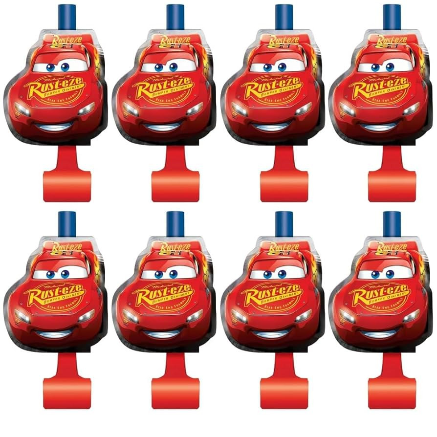 Disney Cars 3 Movie Blowouts (Pack of 8) - Vibrant, Colorful & Sturdy - Perfect for Themed Birthd... | Amazon (US)