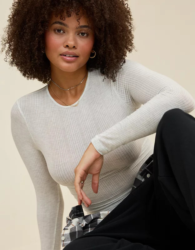 Superchill Modal Rib Long Sleeve T-Shirt | Aerie