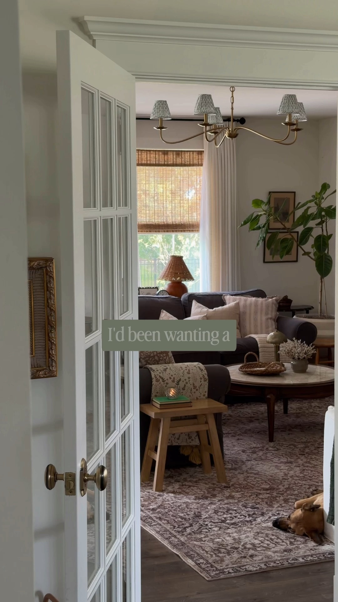 This chandelier can be hung with a drop as little as 12 inches. I kept a couple chain links in mine so it’s about 15 inches from the ceiling which still allows plenty of room to walk underneath and no one hits their head. I added the printed shades to give it the cozy English cottage feel I was after. I went with green but they come in different colors and patterns. 

Linked it all here with more from our family room in case you’re wondering where something else is from.

#LTKHome #LTKSaleAlert