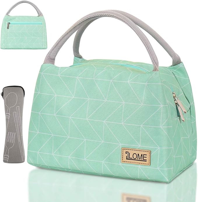 ILOME Insulated cooler lunch bag for lunch, Waterproof Lovely Canvas Lunch Bag, Perfect size lunc... | Amazon (US)