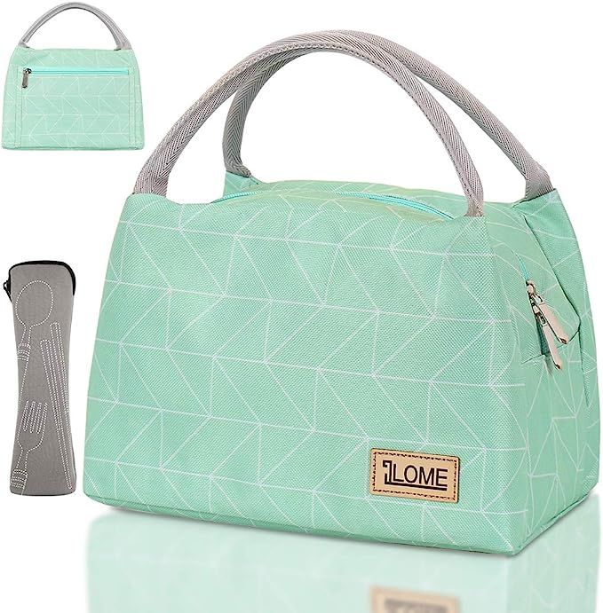 ILOME Insulated cooler lunch bag for lunch, Waterproof Lovely Canvas Lunch Bag, Perfect size lunc... | Amazon (US)