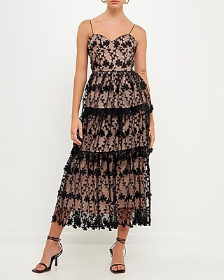 Endless Rose Crochet Layered Midi Dress | Express
