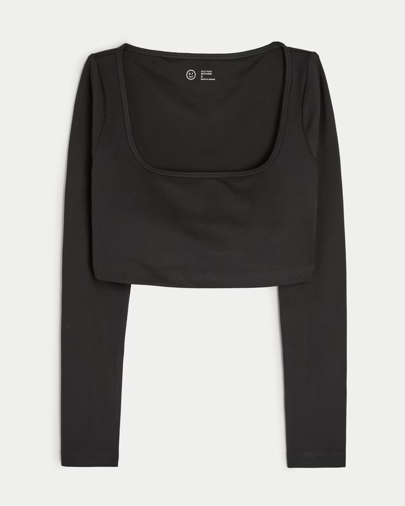 Women's Gilly Hicks Active Recharge Ultra-Crop Long-Sleeve Top | Women's Clearance | HollisterCo.... | Hollister (US)
