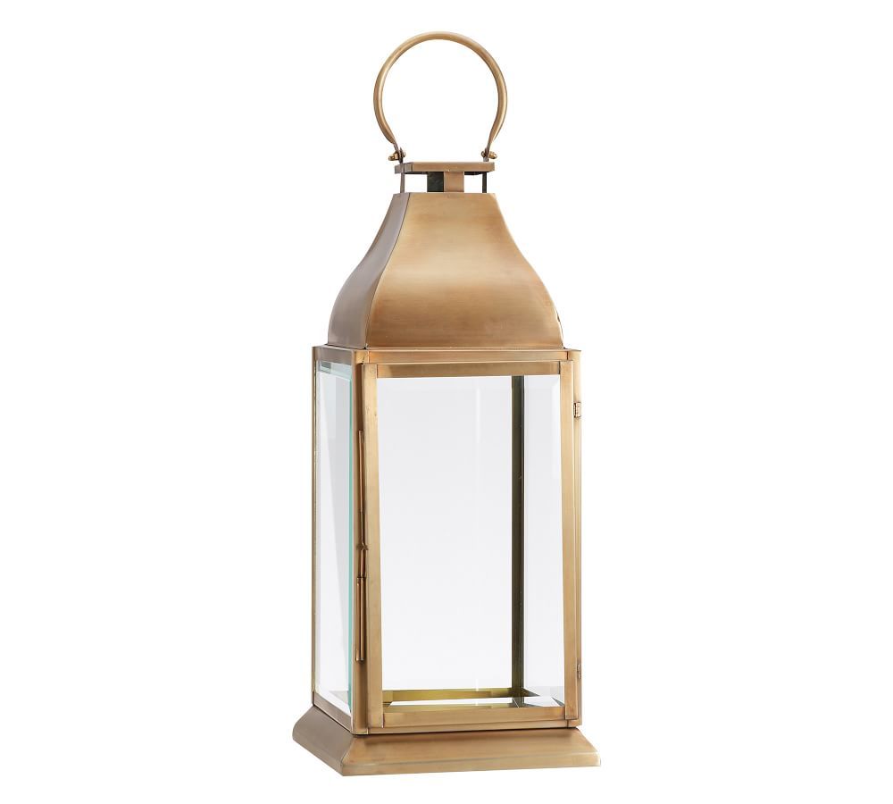 Chester Handmade Brushed Brass Indoor/Outdoor Lantern | Pottery Barn (US)