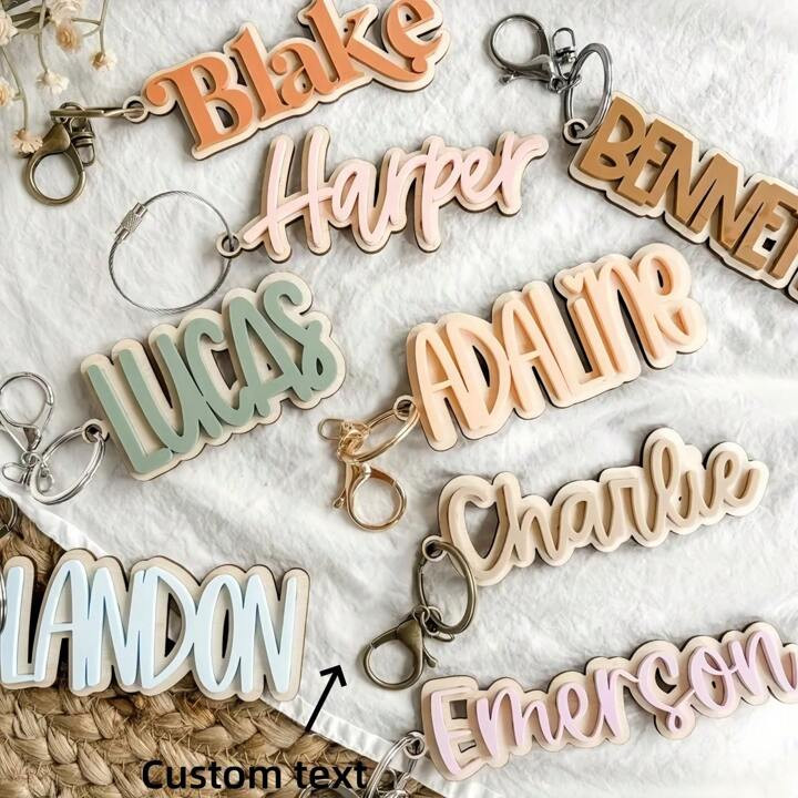 1pc Custom Acrylic Letter Keychain - Personalized Name Tag For Backpacks And Suitcases, Women's F... | SHEIN