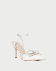 Alina Cream Satin Bow Pump | Loeffler Randall