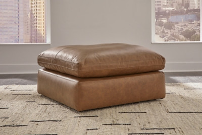 Emilia Oversized Leather Accent Ottoman | Ashley