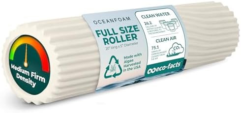 Oceanfoam Tidal Roller - Natural - Muscle Massage Foam Roller for Back Pain & Stretching - Firm a... | Amazon (US)