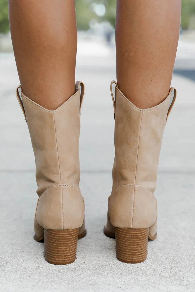 Juniper Tan Nubuck Western Style Boots FINAL SALE | Pink Lily