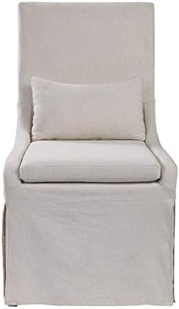 Uttermost Coley Linen Armless Chair in Off White | Amazon (US)