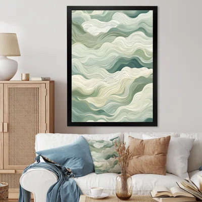 Green Line Art Nature Inspired Patterns On Canvas Print | Wayfair North America