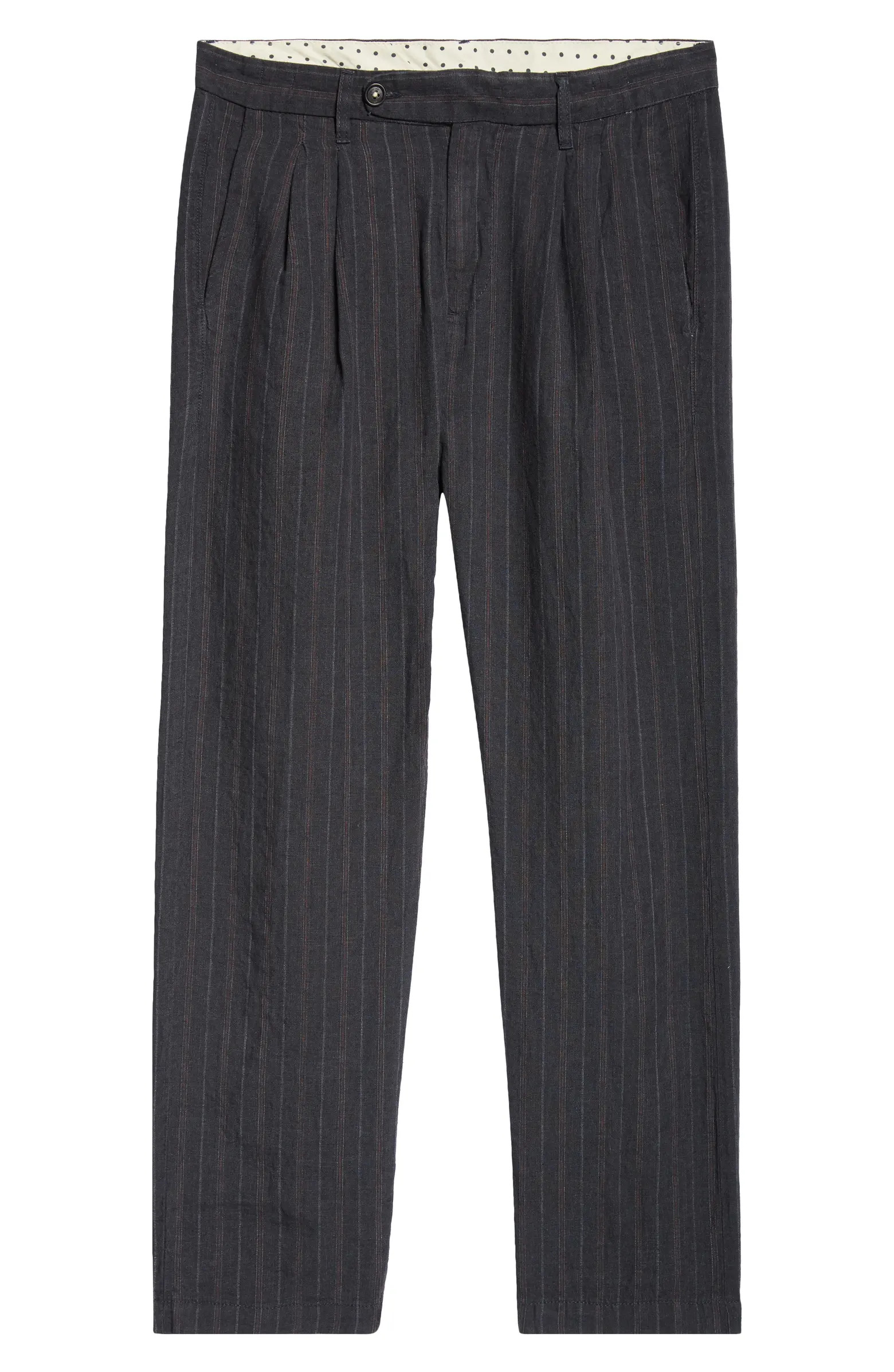 Stripe Pleat Front Linen Pants | Nordstrom